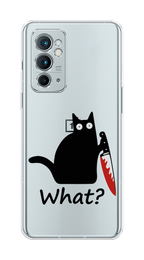 

Чехол на OnePlus 9RT "Котик с ножом", Черный;красный, 152050-6