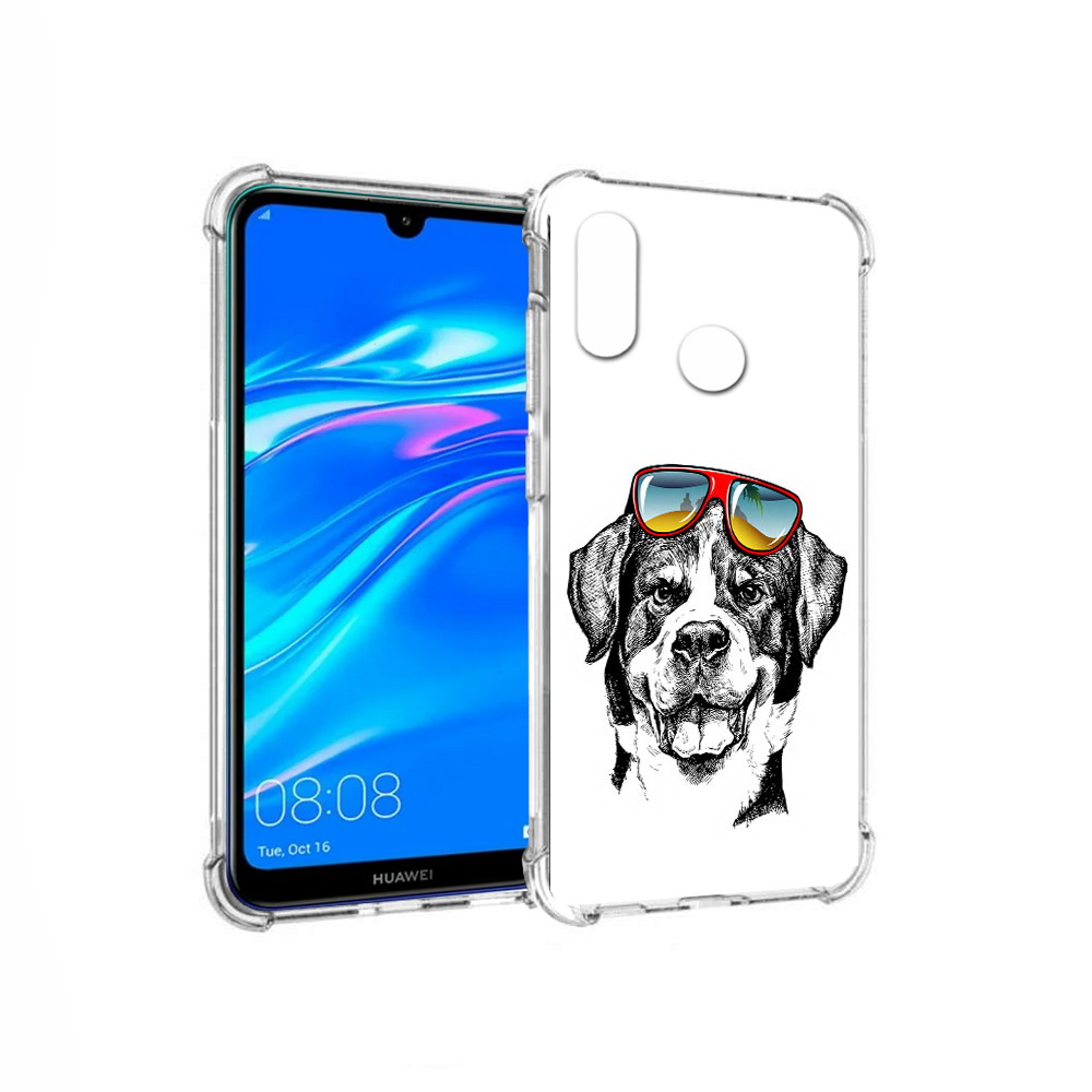 

Чехол MyPads Tocco для Huawei Y9 счастливая собака (PT227091.35.631), Прозрачный, Tocco