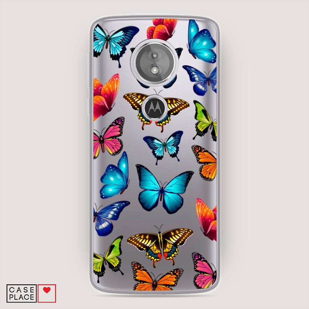 фото Силиконовый чехол "разные бабочки" на motorola moto g6 play awog
