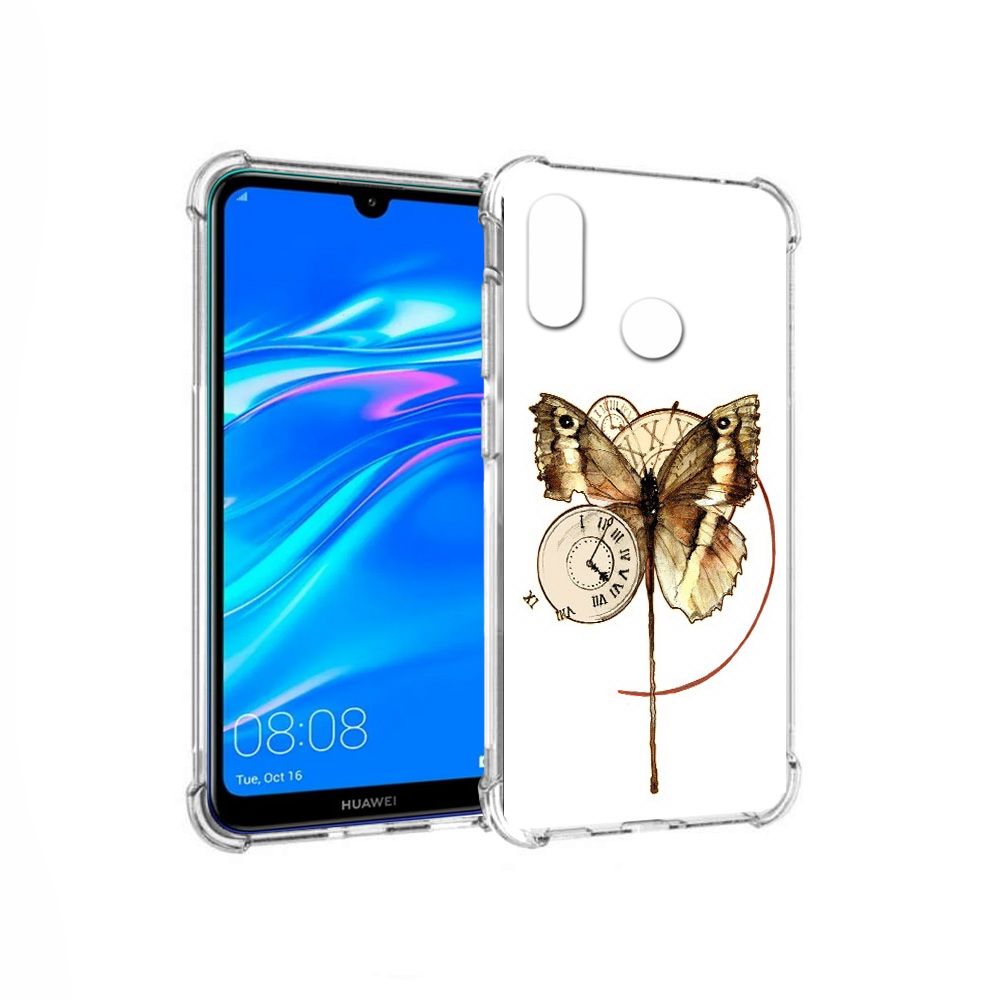 Чехол MyPads Tocco для Huawei Y9 старинные часы с бабочкой (PT227091.35.622)