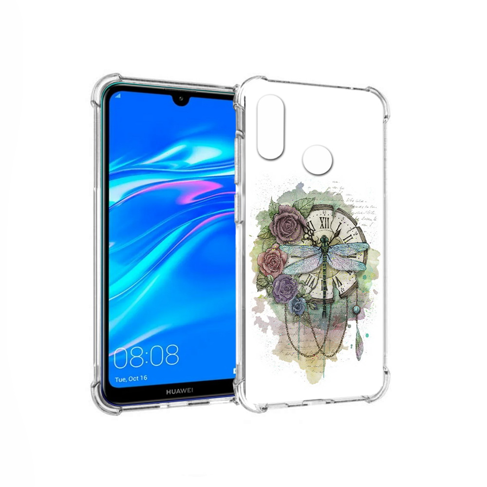 

Чехол MyPads Tocco для Huawei Y9 старинные часы в цветах (PT227091.35.621), Прозрачный, Tocco