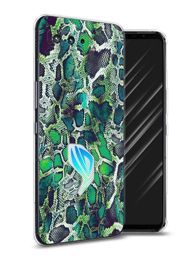 

Чехол Awog на Asus ROG Phone 5 "Зеленая кожа змеи", Зеленый;черный, 44250-3