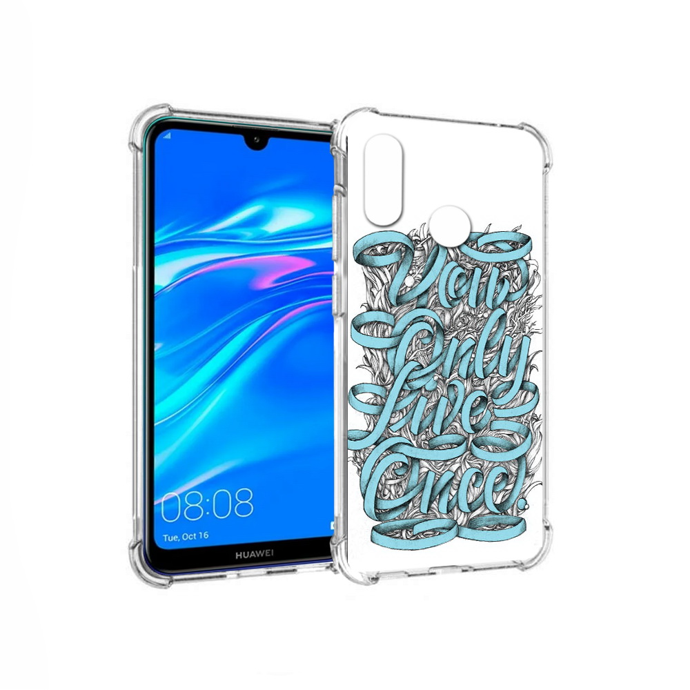 Чехол MyPads Tocco для Huawei Y9 слова из ленты абстракция (PT227091.35.607)