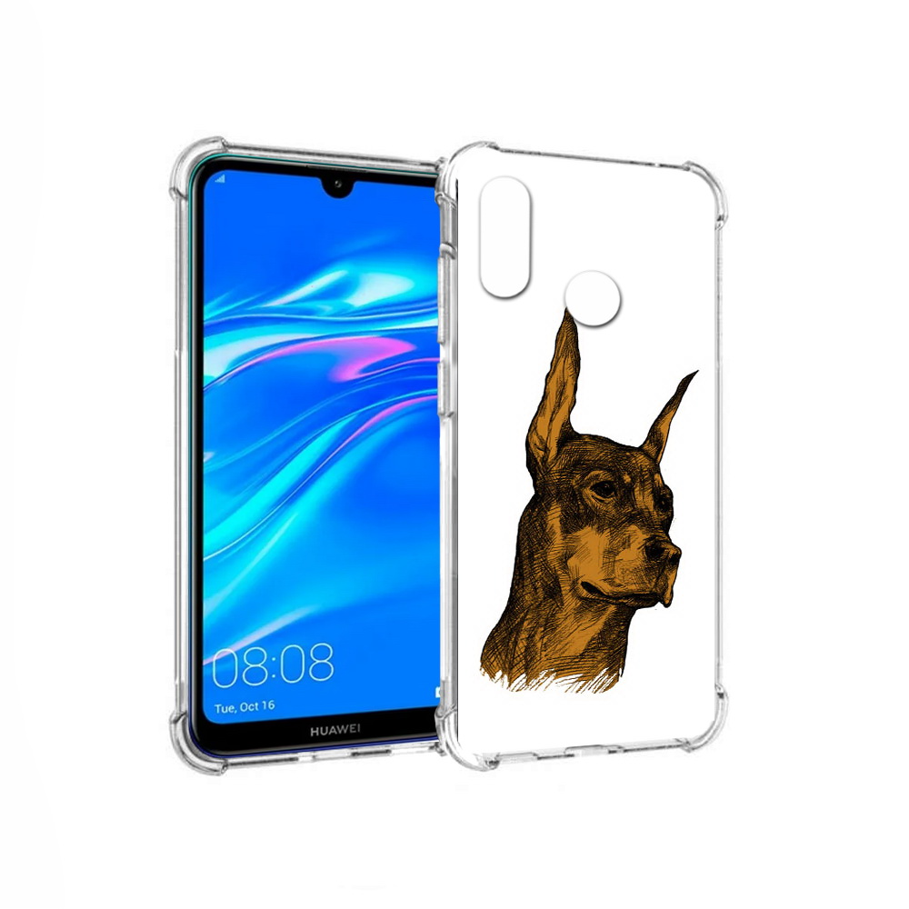 

Чехол MyPads Tocco для Huawei Y9 скетч доберман (PT227091.35.605), Прозрачный, Tocco