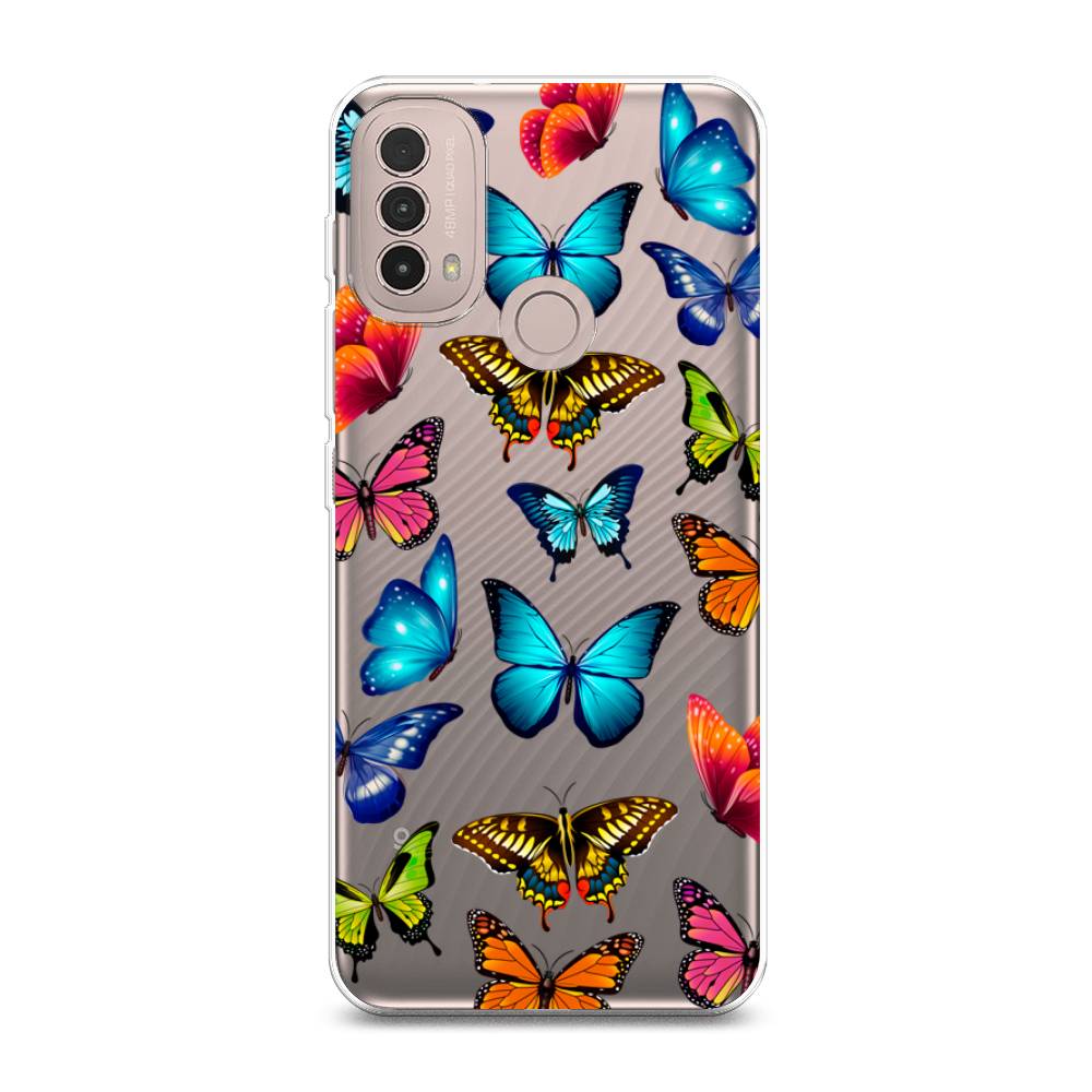 

Силиконовый чехол "Разные бабочки" на Motorola Moto E40, Разные бабочки