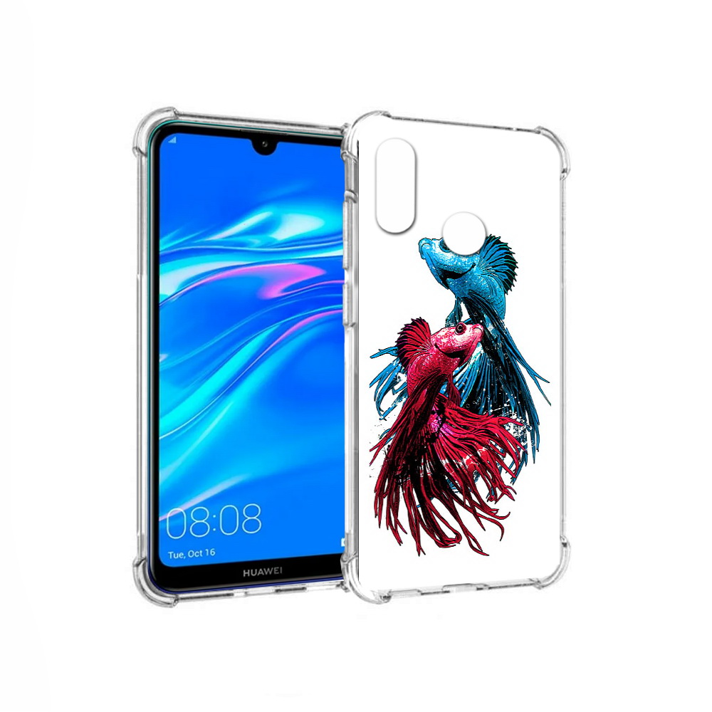 

Чехол MyPads Tocco для Huawei Y9 рыбы петушки (PT227091.35.592), Прозрачный, Tocco