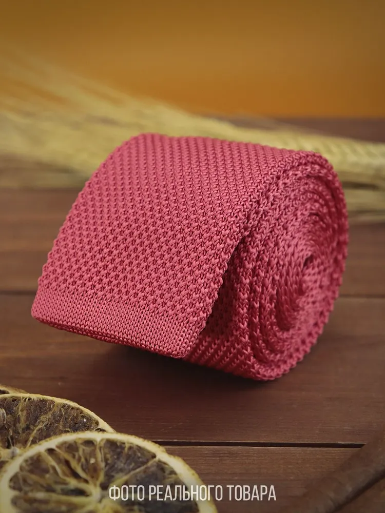 

Галстук мужской 2beMan G_knit_odnt G420 коралловый, Бордовый, G_knit_odnt