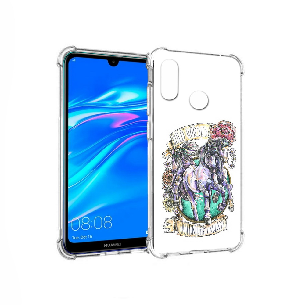 

Чехол MyPads Tocco для Huawei Y9 рисунок коней в цветах (PT227091.35.582), Прозрачный, Tocco