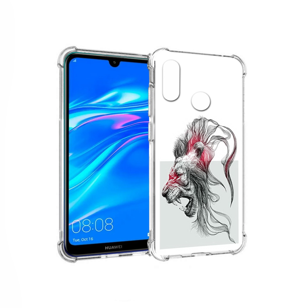 

Чехол MyPads Tocco для Huawei Y9 разъяренный лев (PT227091.35.576), Прозрачный, Tocco