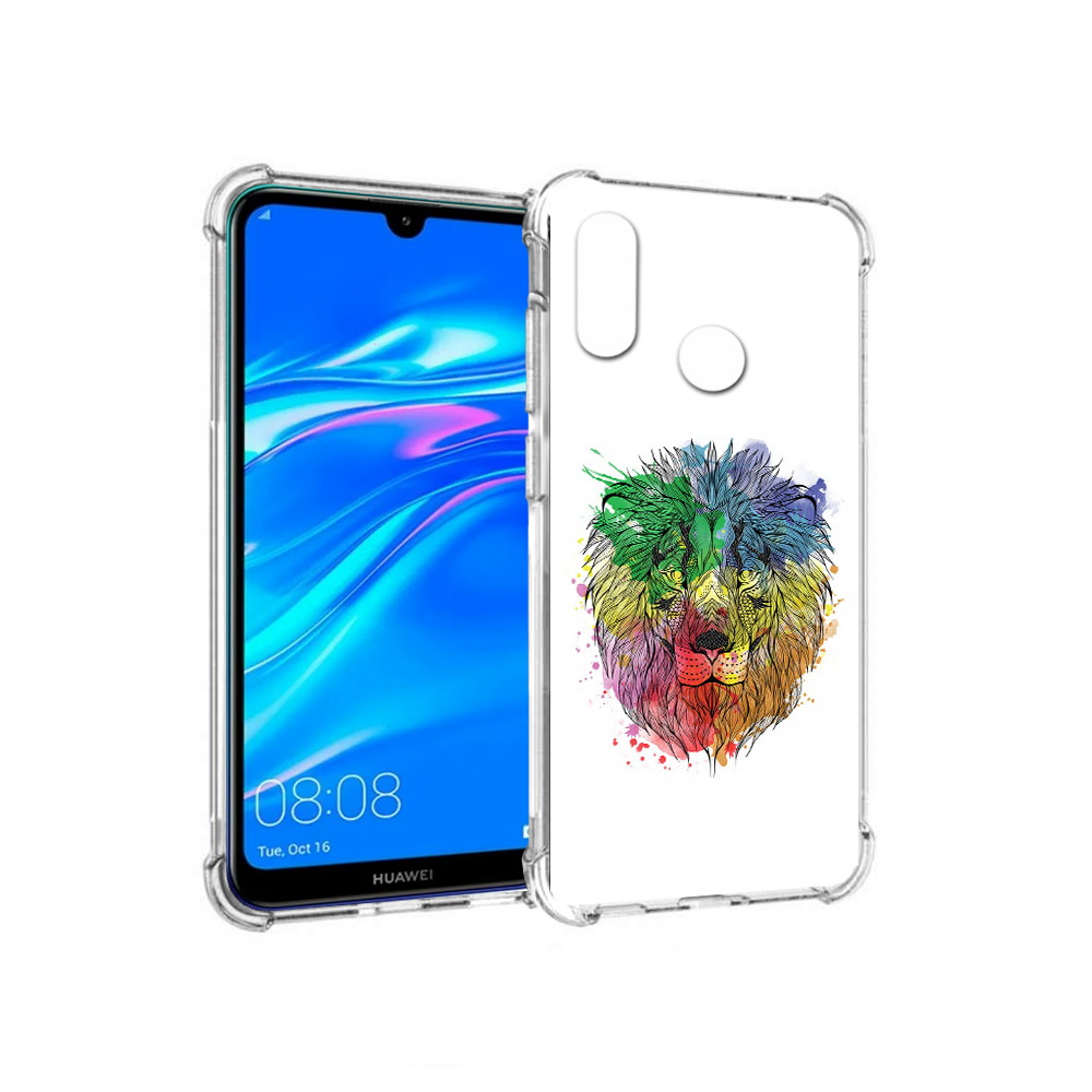 

Чехол MyPads Tocco для Huawei Y9 разноцветный гордый лев (PT227091.35.573), Прозрачный, Tocco