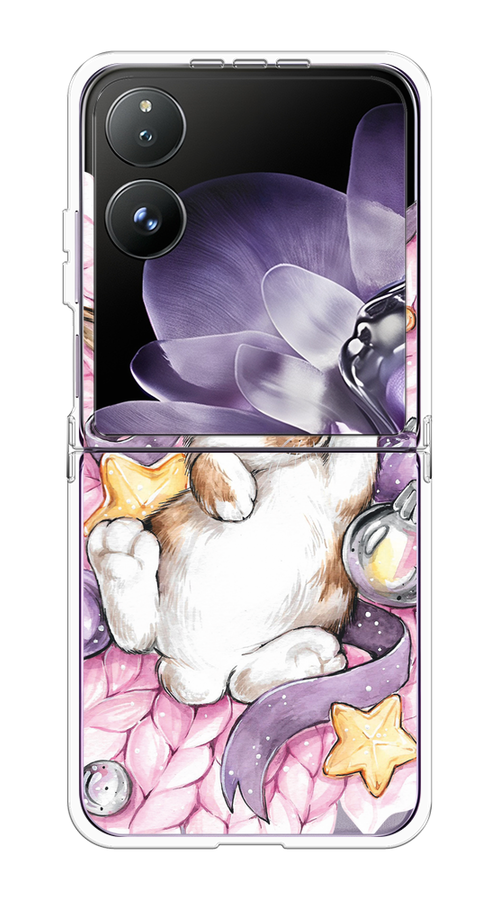 

Чехол на Xiaomi Mix Flip "Кролик спит", Розовый;белый, 323150-1