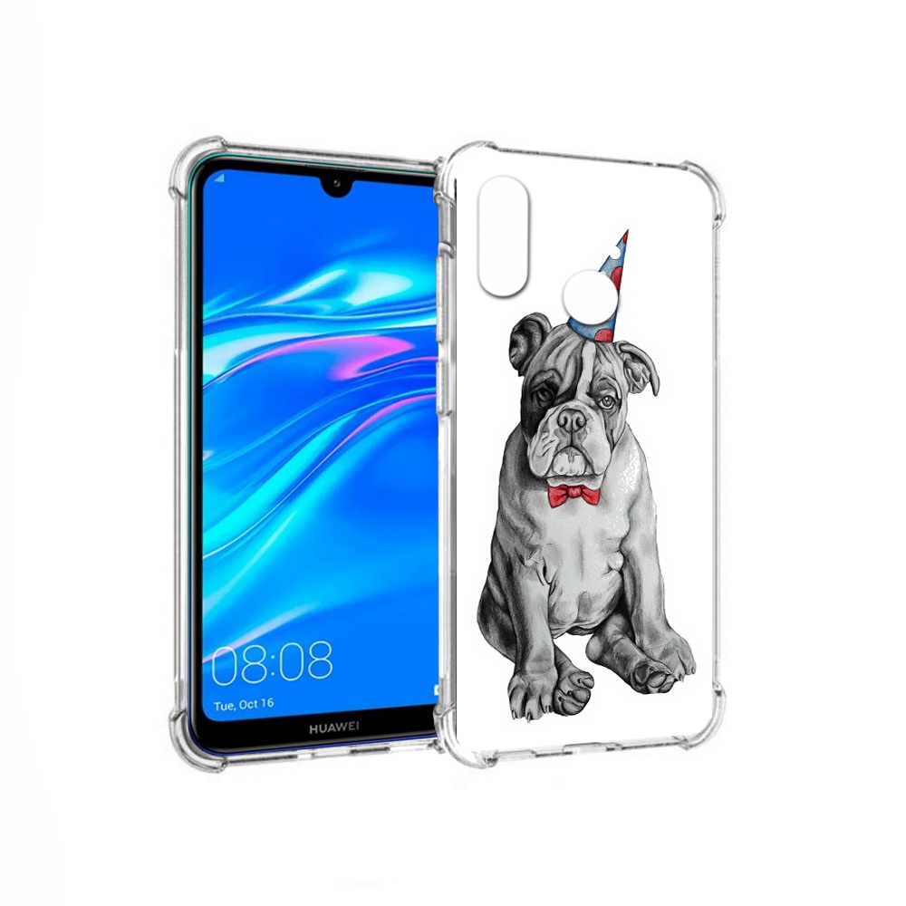 

Чехол MyPads Tocco для Huawei Y9 праздничный щенок (PT227091.35.554), Прозрачный, Tocco