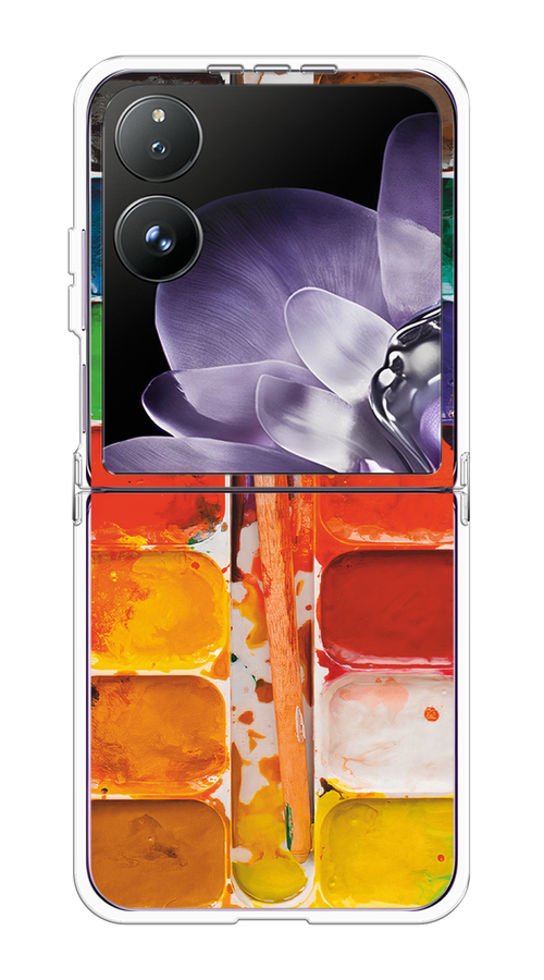 

Чехол на Xiaomi Mix Flip "Акварель", Красный;желтый;синий, 323150-1