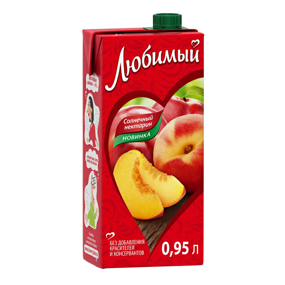 

Нектар Любимый Солнечный нектарин яблоко-персик 950 мл
