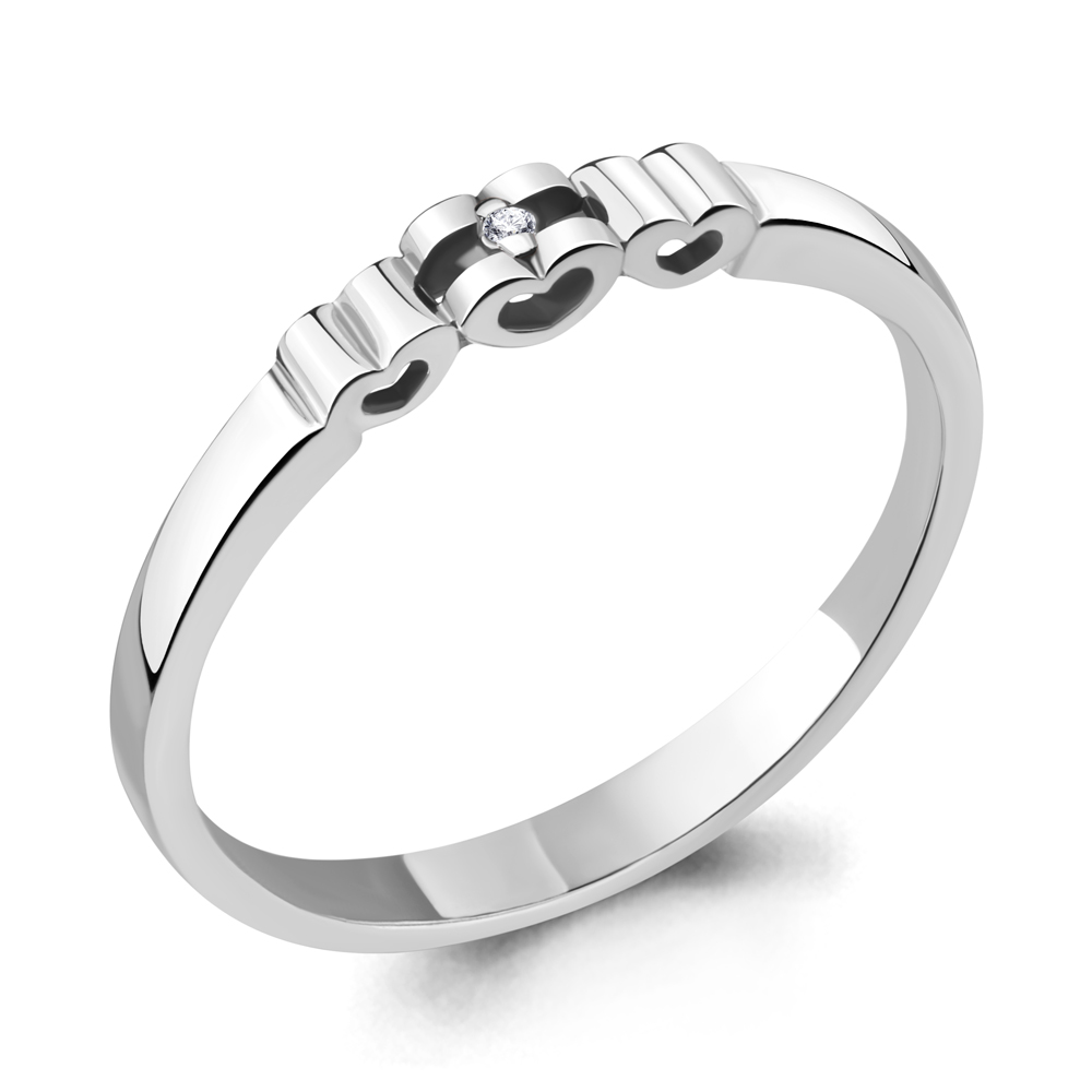 

Кольцо из серебра с бриллиантом р. 17 Aquamarine 060128_925_р, 060128_925_р