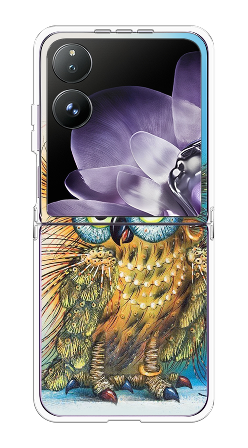 

Чехол на Xiaomi Mix Flip "Модная сова", Коричневый;голубой, 323150-1
