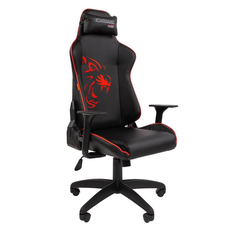 фото Игровое кресло chairman game 40 экокожа черный, красный