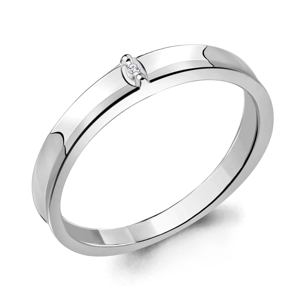 

Кольцо из серебра с бриллиантом р. 18 Aquamarine 060127_925_р, 060127_925_р
