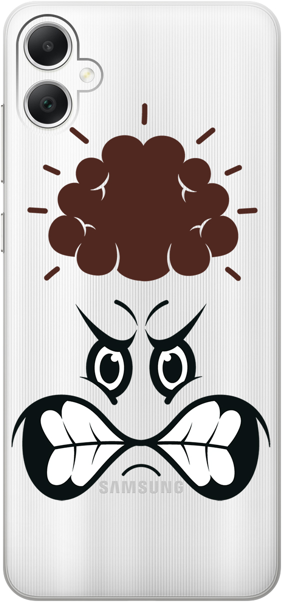 

Силиконовый чехол на Samsung Galaxy A05 "Angry Face", Прозрачный;красный;белый;коричневый;черный, 20001452