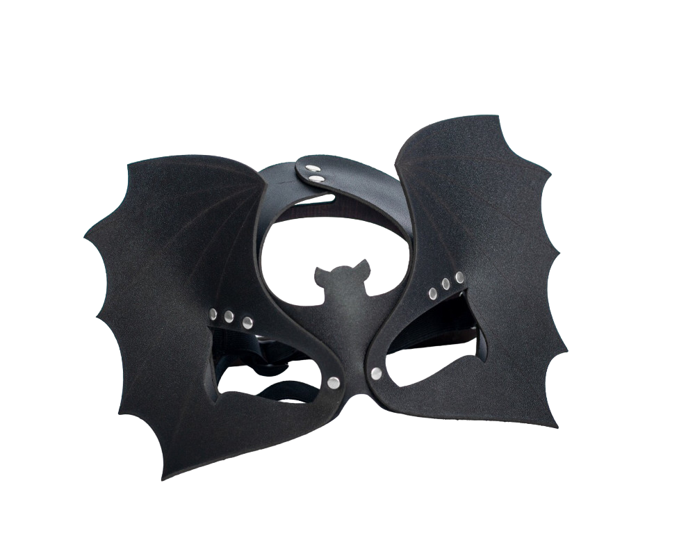 Маска на глаза Sitabella Летучая мышь кожаная, черный