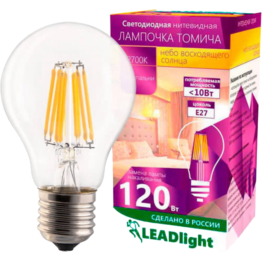 

LEADlight Лампа светодиодная СА 230-10-1 E27/ 27 2700К для спальни, 0069