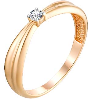 Кольцо из красного золота р. 16,5 Veronika K112-1042BR, бриллиант
