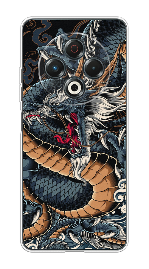 

Чехол на Tecno Spark 30 Japanese Dragon, Коричневый;черный;синий, 309150-1