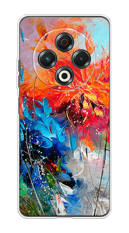 

Чехол на Tecno Spark 30 Абстрактные цветы, Оранжевый;синий, 309150-1