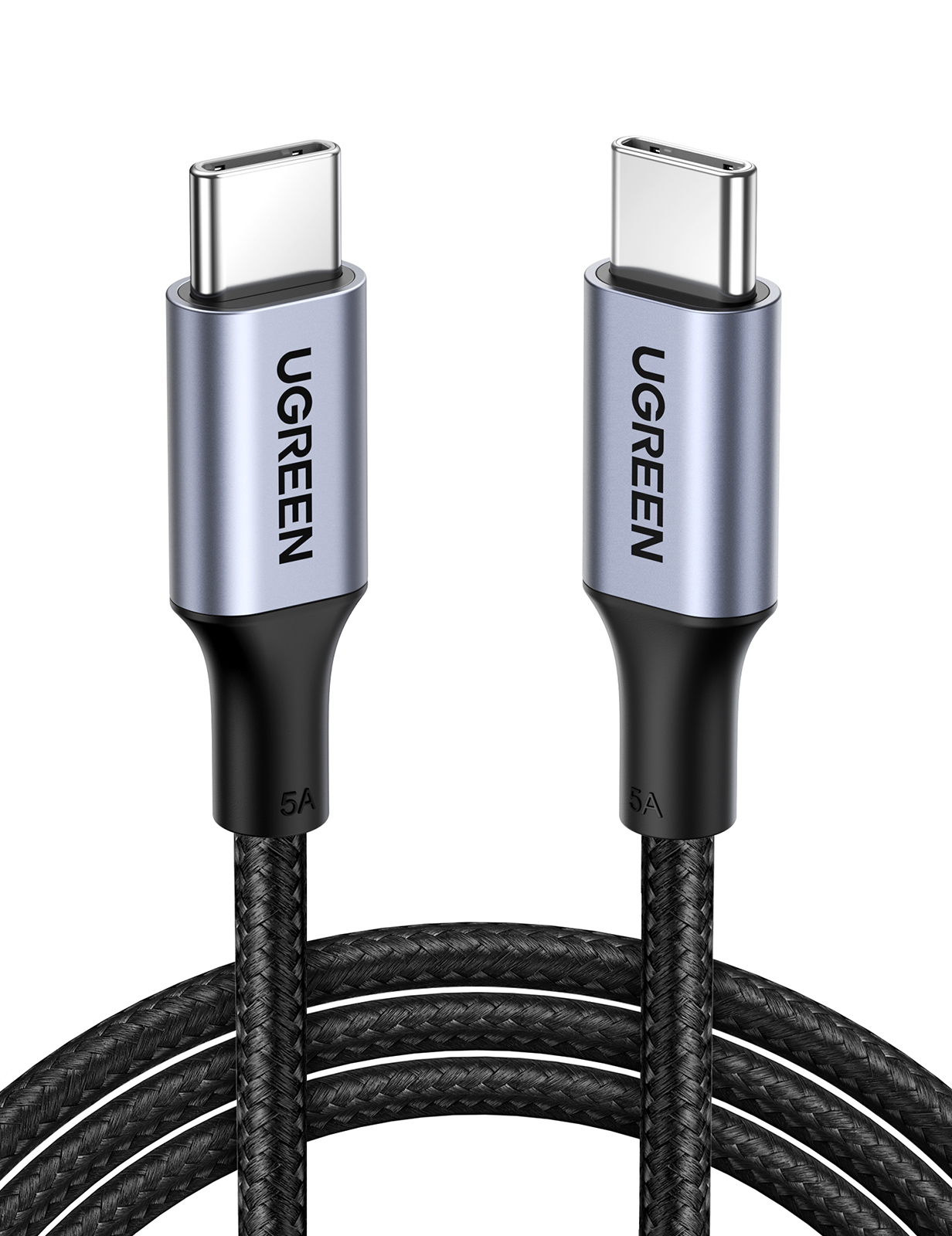 Кабель uGreen US316 (70428) USB-C 2.0 to USB-C 2.0 5A Data Cable 1.5 м черный