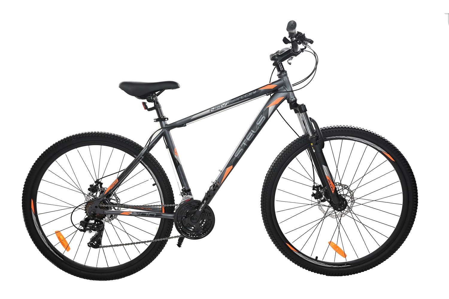 

Велосипед горный Stels Navigator 900 MD F020 рама 17.5" 2023 темно-серый матовый
