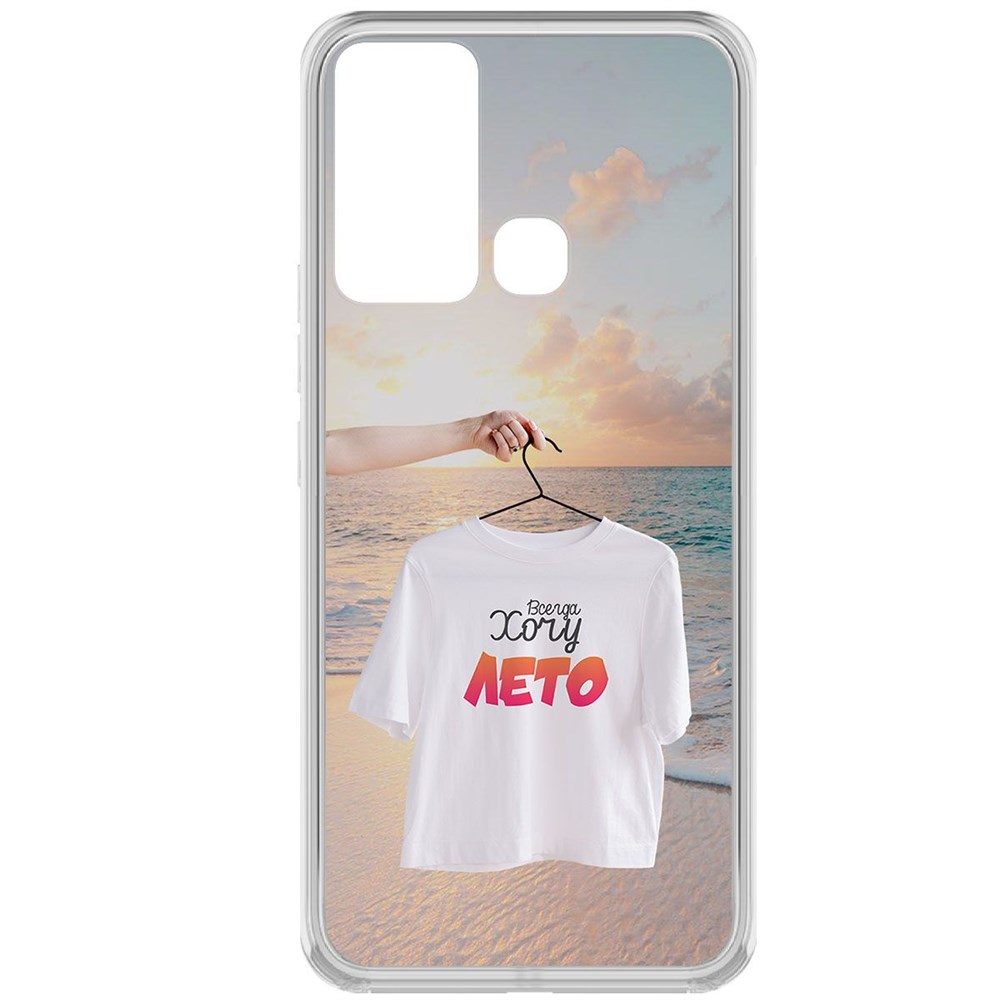 фото Чехол-накладка krutoff clear case футболка женская для infinix hot 12i