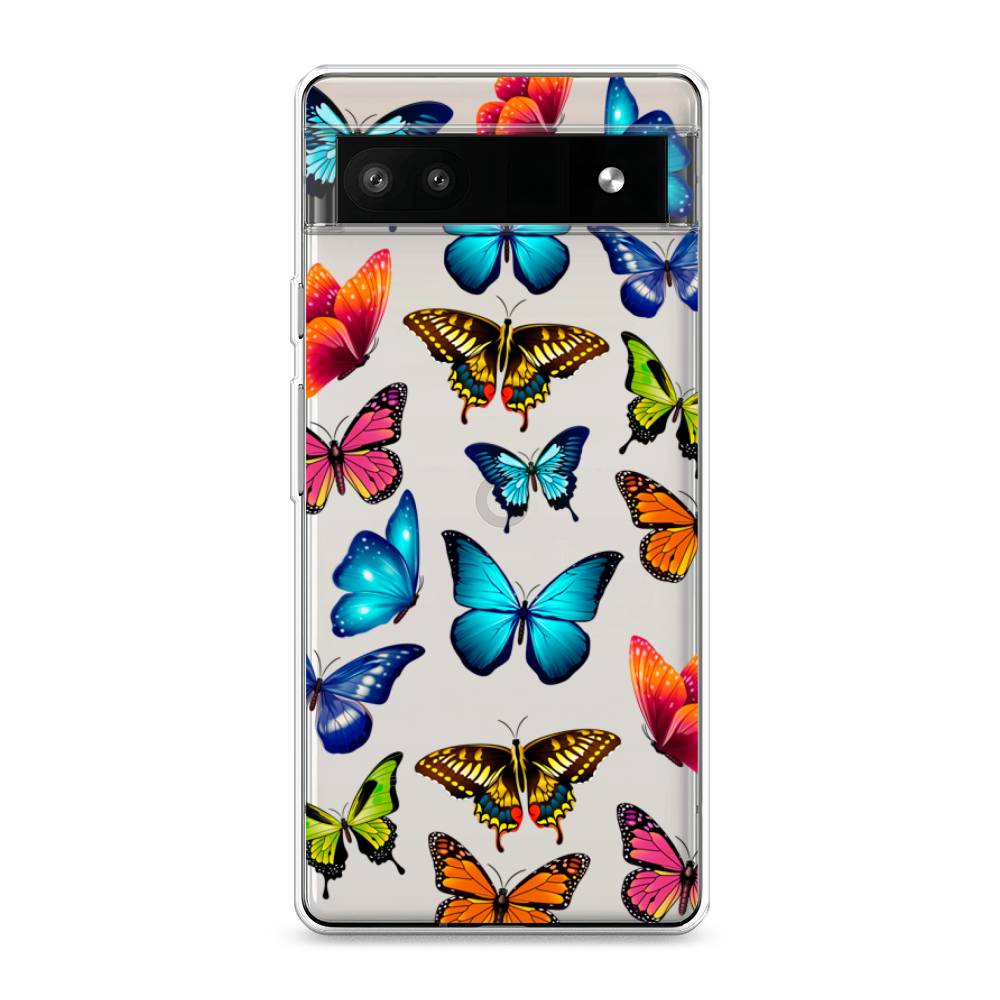 фото Силиконовый чехол "разные бабочки" на google pixel 6a awog