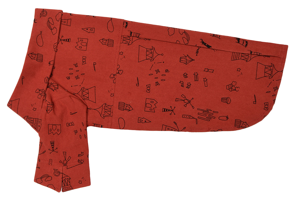 фото Рубашка для собак yami-yami одежда, унисекс, красный, m, длина спины 30 см