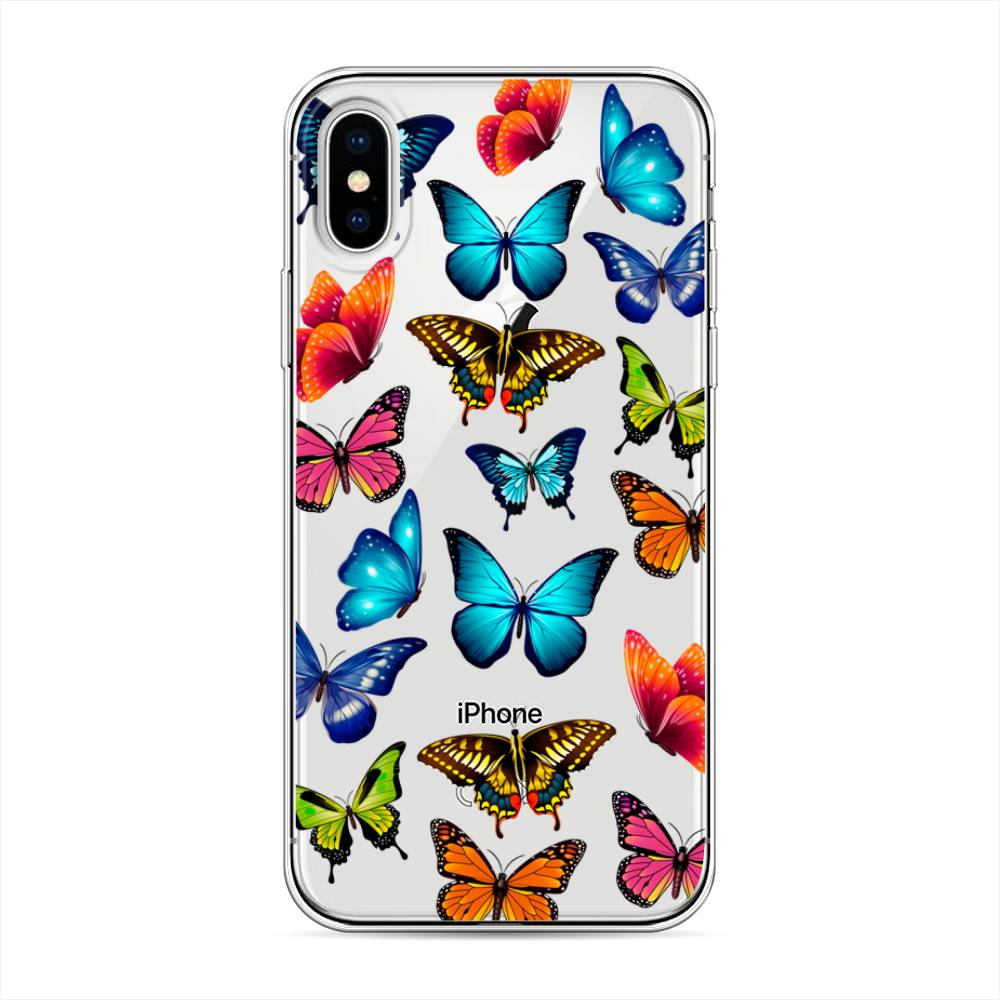 фото Силиконовый чехол "разные бабочки" на apple iphone x (10) awog