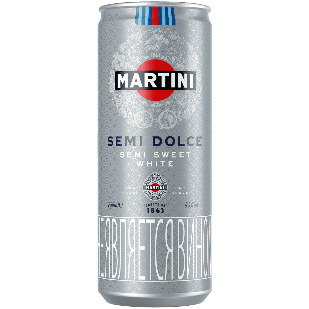 фото Напиток винный игристый martini semi dolce белый полусладкий 0,25 л ж/б bacardi