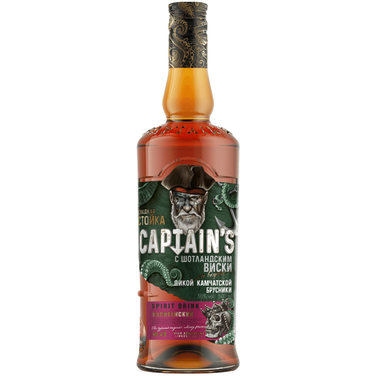 

Настойка Captain's с Шотландским Виски и Дикой Камчатской Брусникой 0,5 л