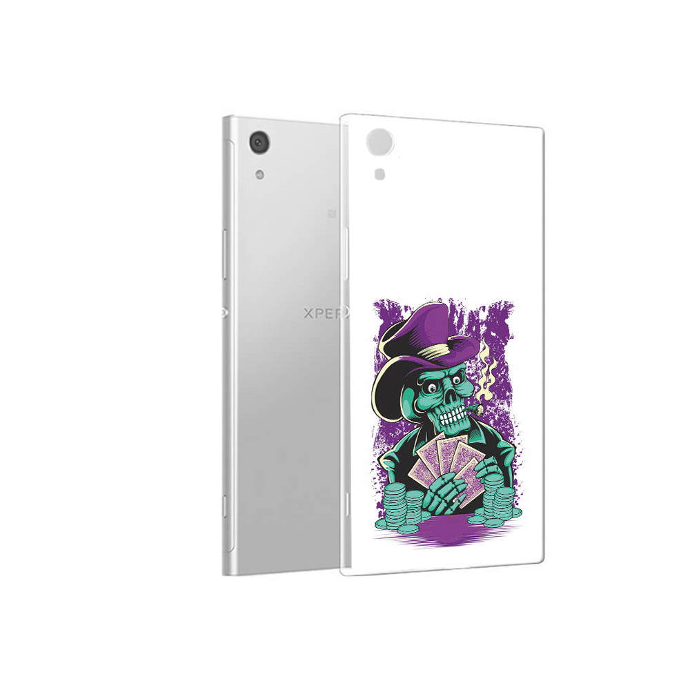 

Чехол MyPads Tocco для Sony Xperia XA1 зеленый череп с картами (PT67093.240.361), Прозрачный, Tocco