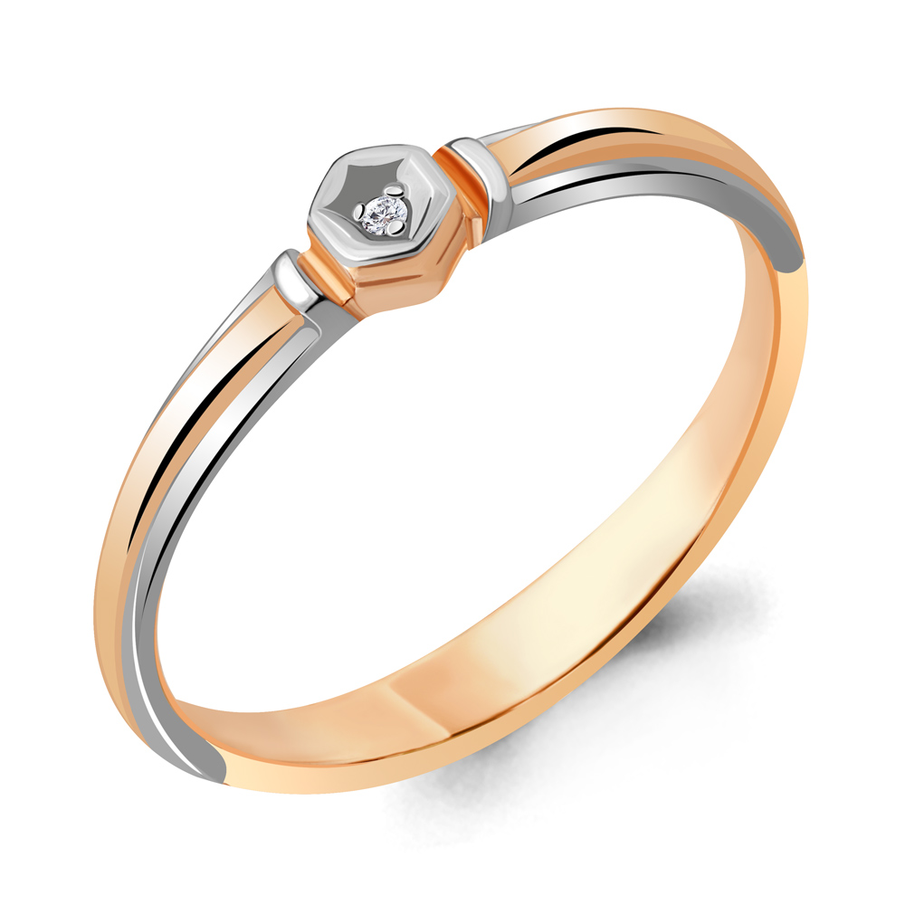 

Кольцо из серебра с бриллиантом р. 17,5 Aquamarine 060125_925_з, 060125_925_з
