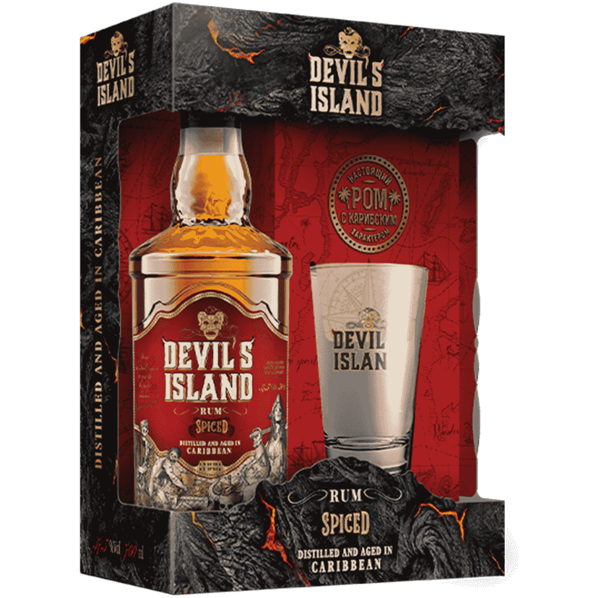 

Ром Devil’s Island Spiced 0.7 л в подарочной упаковке + бокал