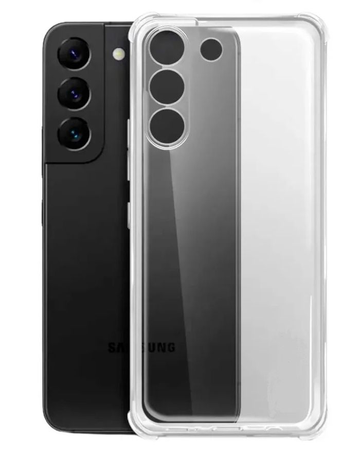 

Противоударный прозрачный чехол с защитой камеры для Samsung Galaxy S23 Plus, Samsung Galaxy S23 Plus