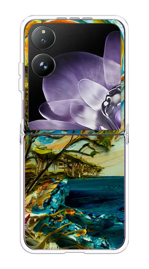 

Чехол на Xiaomi Mix Flip "Солнце живопись", Желтый;синий, 323150-1