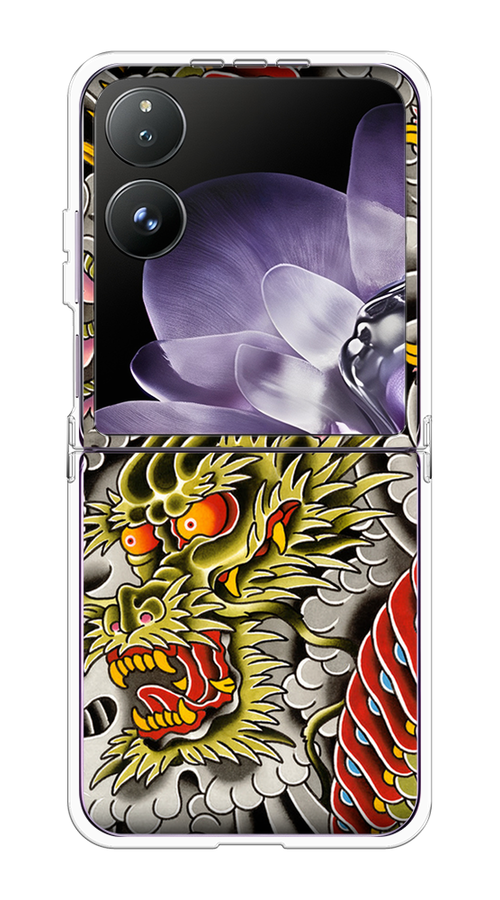 

Чехол на Xiaomi Mix Flip "Японский дракон", Желтый;розовый;красный, 323150-1