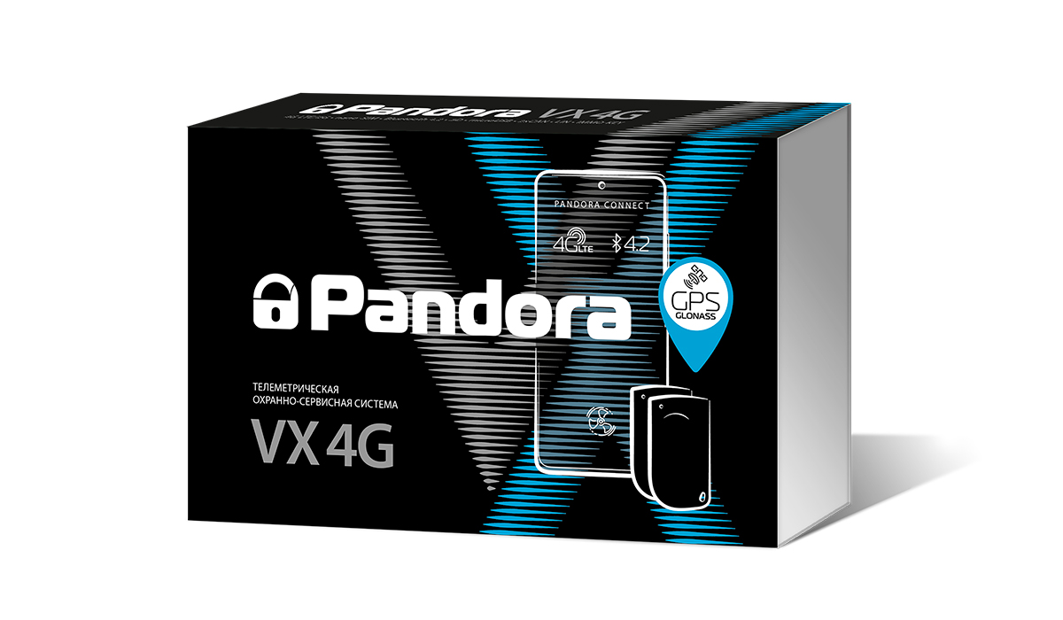 Автосигнализация Pandora VX 4G GPS автозапуск, 2 метки, 4G/LTE GSM, GPS, Bluetooth