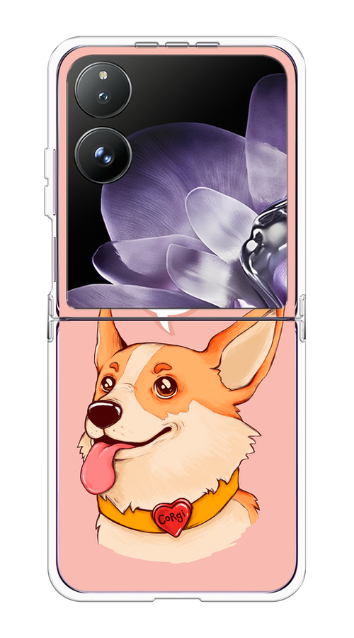 

Чехол на Xiaomi Mix Flip "Корги язык", Розовый;коричневый, 323150-1