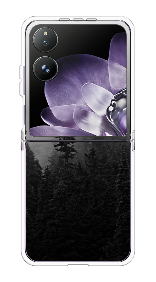 

Чехол на Xiaomi Mix Flip "Туманный лес", Серый;черный, 323150-1