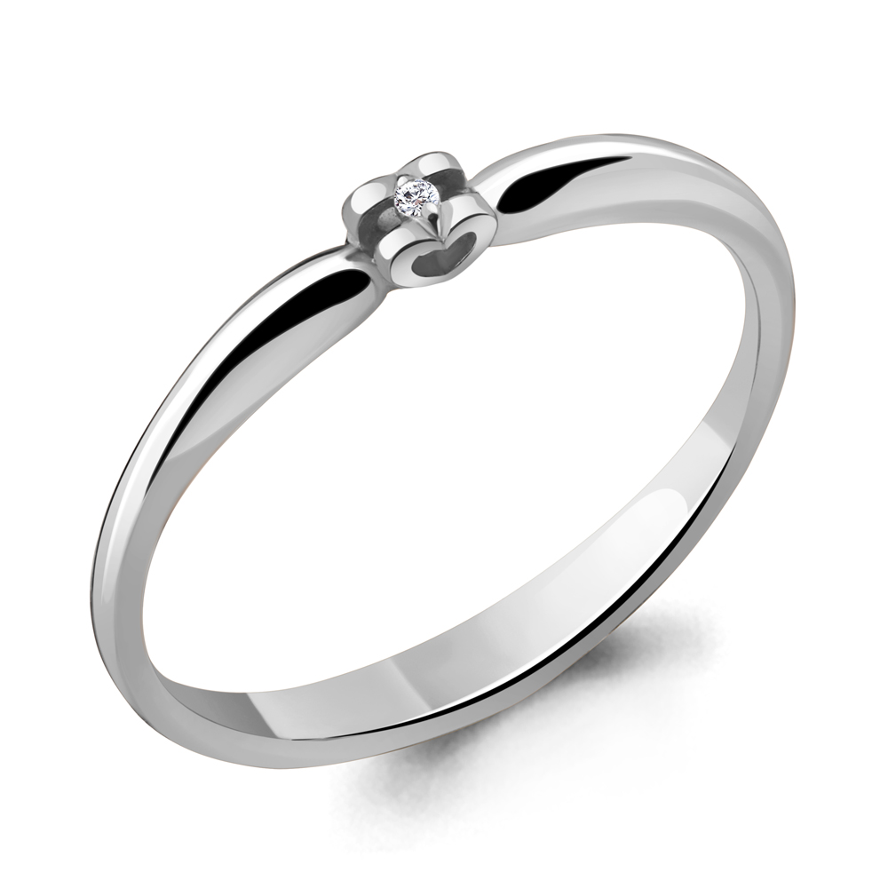 

Кольцо из серебра с бриллиантом р. 17,5 Aquamarine 060124_925_р, 060124_925_р