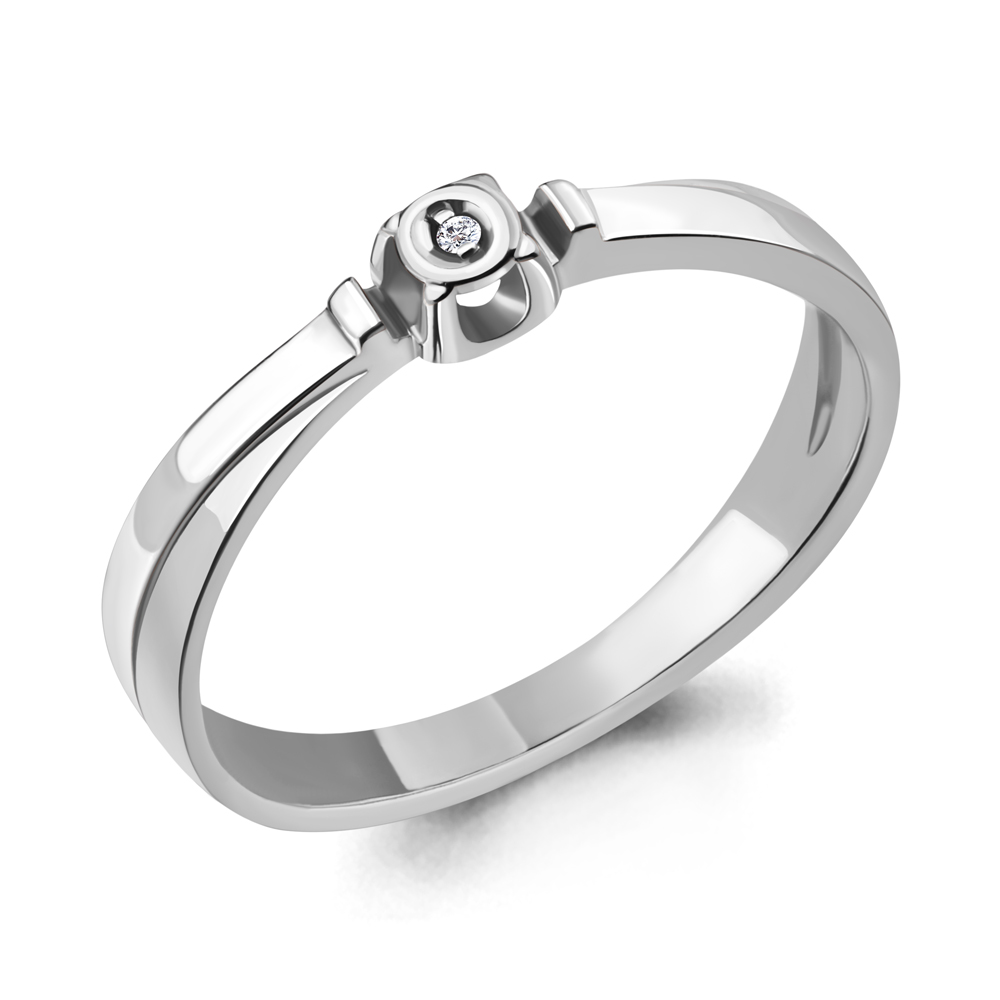 

Кольцо из серебра с бриллиантом р. 17,5 Aquamarine 060120_925_р, 060120_925_р