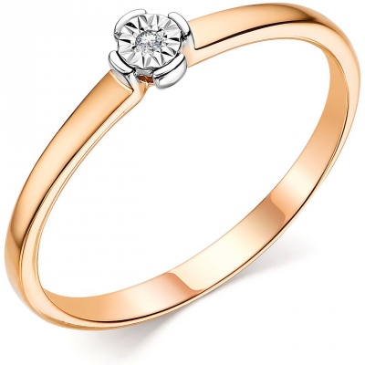 

Кольцо из красного золота с бриллиантом р. 18 АЛЬКОР 13920-100, 13920-100