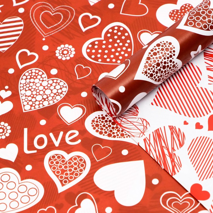 

Бумага упаковочная глянцевая "LOVE",двусторонняя, 70 х 100 см