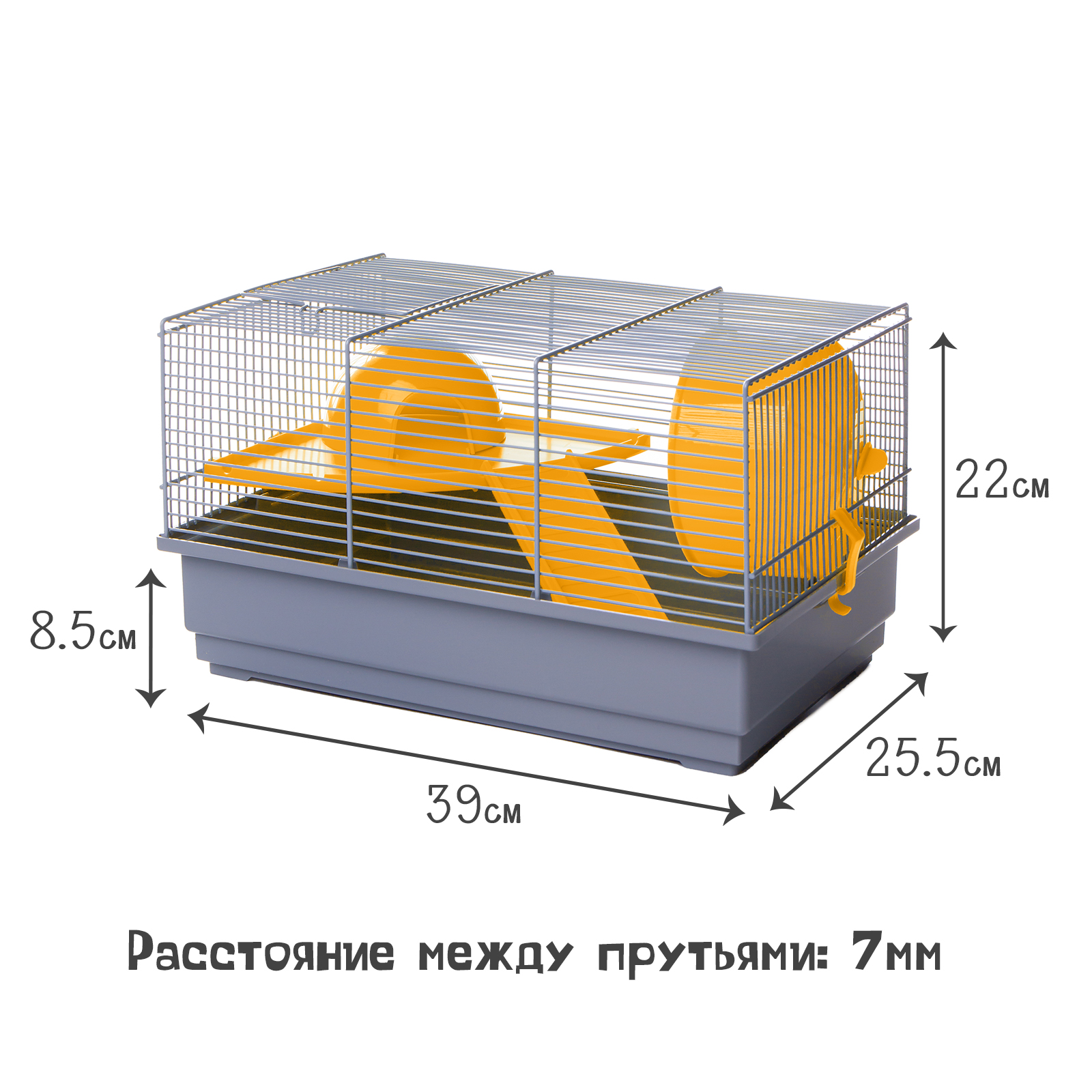 фото Клетка для грызунов voltrega (114g), жёлтая, 39х25.5х22см